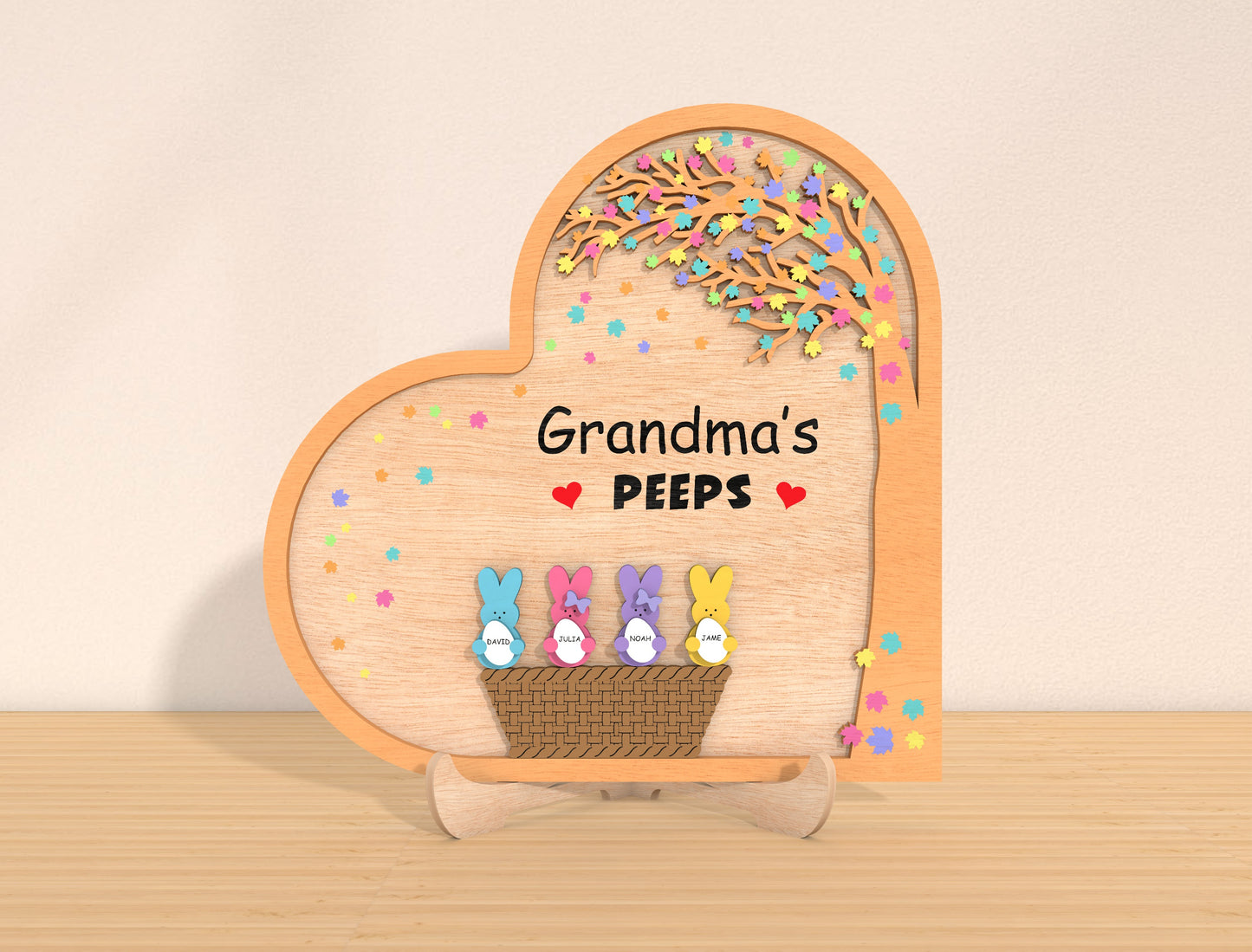 Personalized Easter Peeps Stand SVG Custom Bunny Display for Glowforge