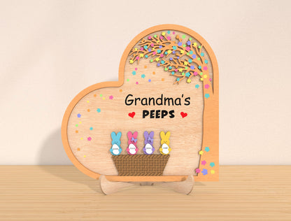 Personalized Easter Peeps Stand SVG Custom Bunny Display for Glowforge