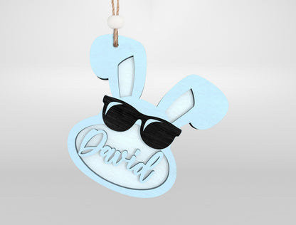 Personalized Easter Basket Tag SVG Bunny Name 7 Designs for Glowforge and xTool