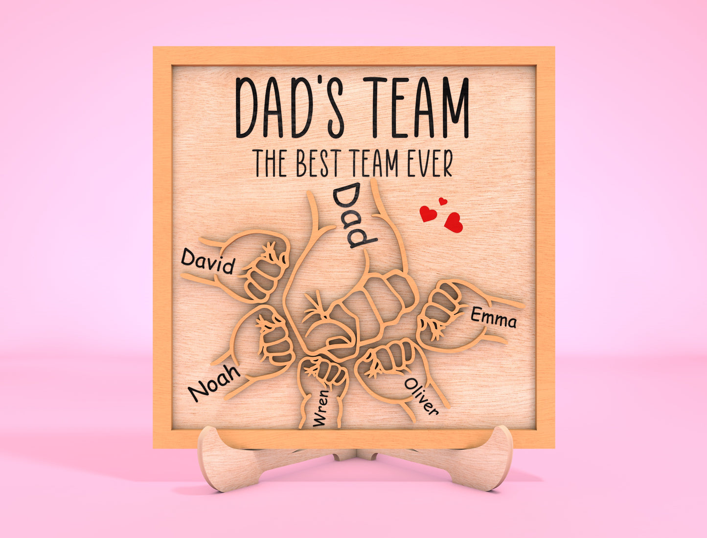 Personalized Dad Team Fist Bump SVG for Glowforge and xTool