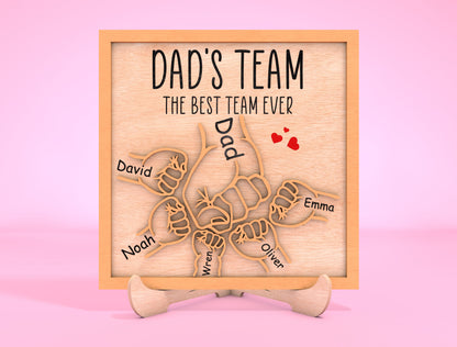 Personalized Dad Team Fist Bump SVG for Glowforge and xTool