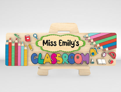 Personalized Teacher Name Plate SVG Laser Cut File for Glowforge Users
