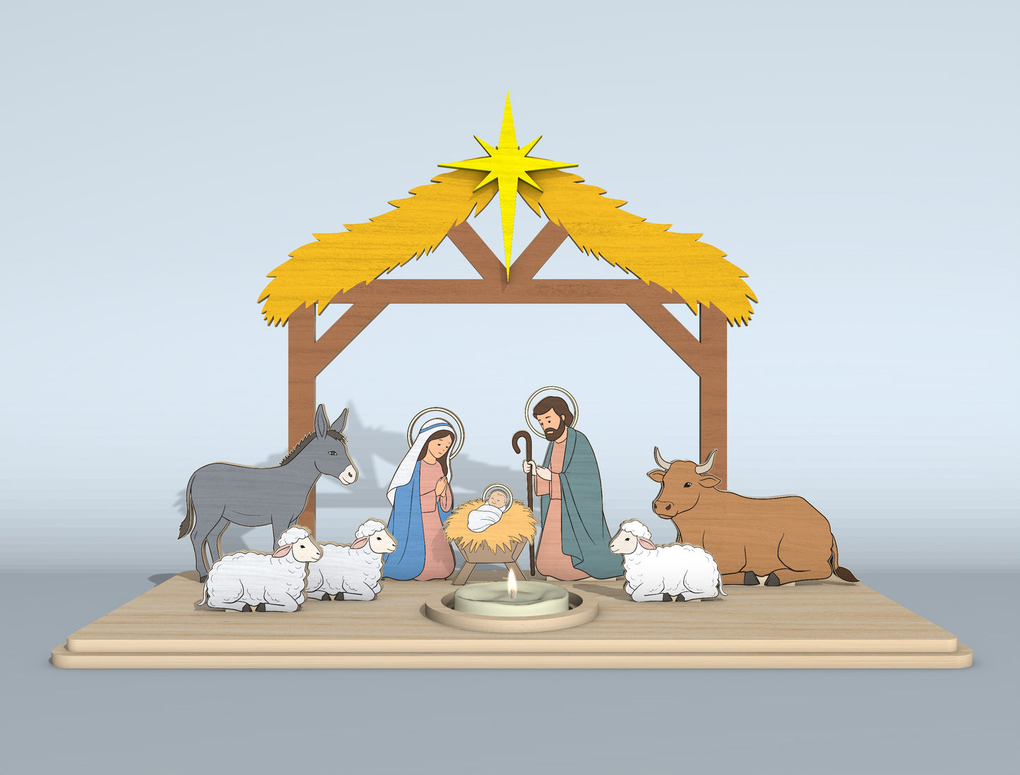Nativity Scene Tabletop SVG Bundle Laser Cut File for Glowforge xTool LightBurn