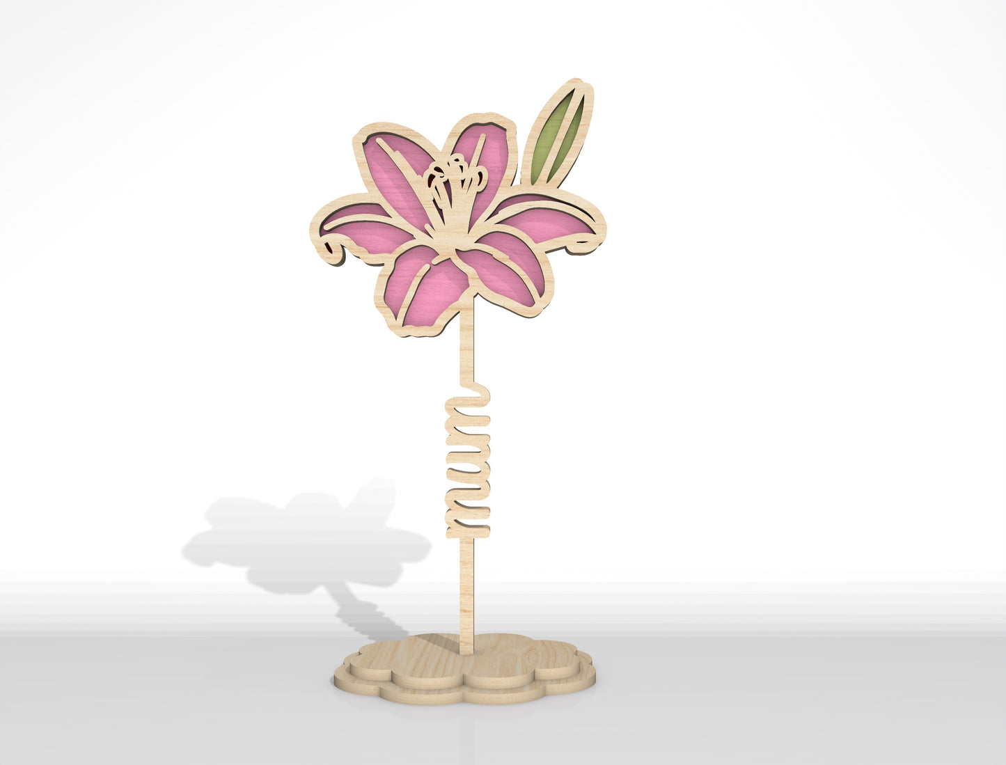 Personalized Standing Flower Name Sign SVG Laser Cut File for Glowforge and xTool