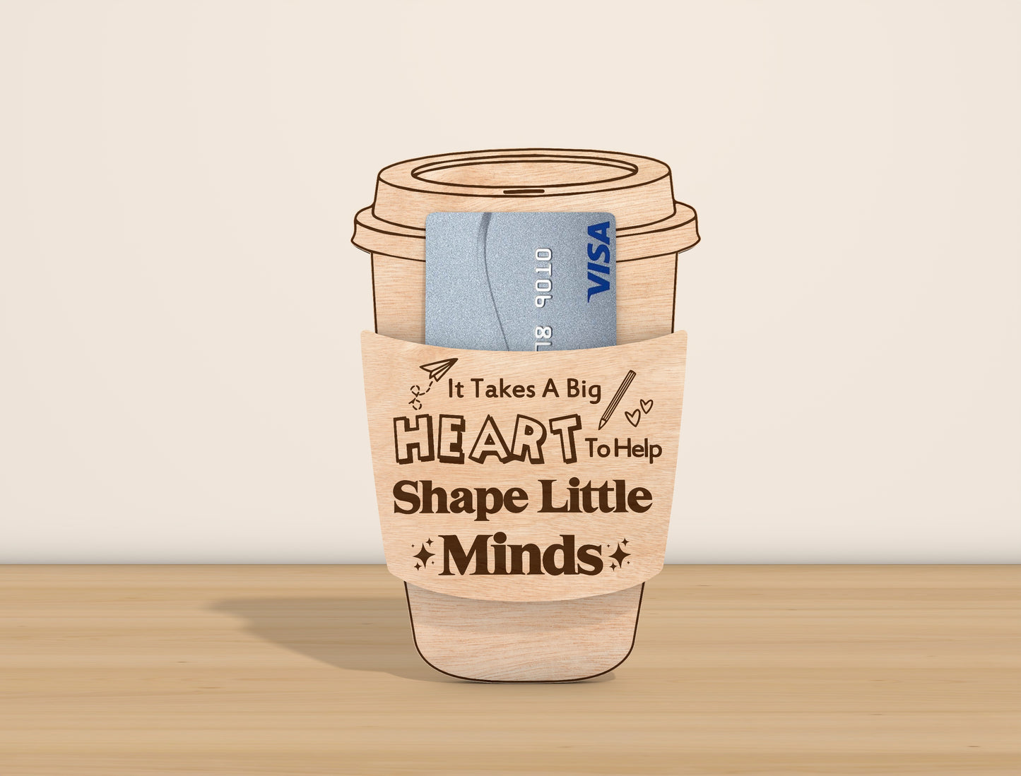 Teacher Coffee Card Holder SVG Bundle Laser Cut File for Glowforge and LightBurn