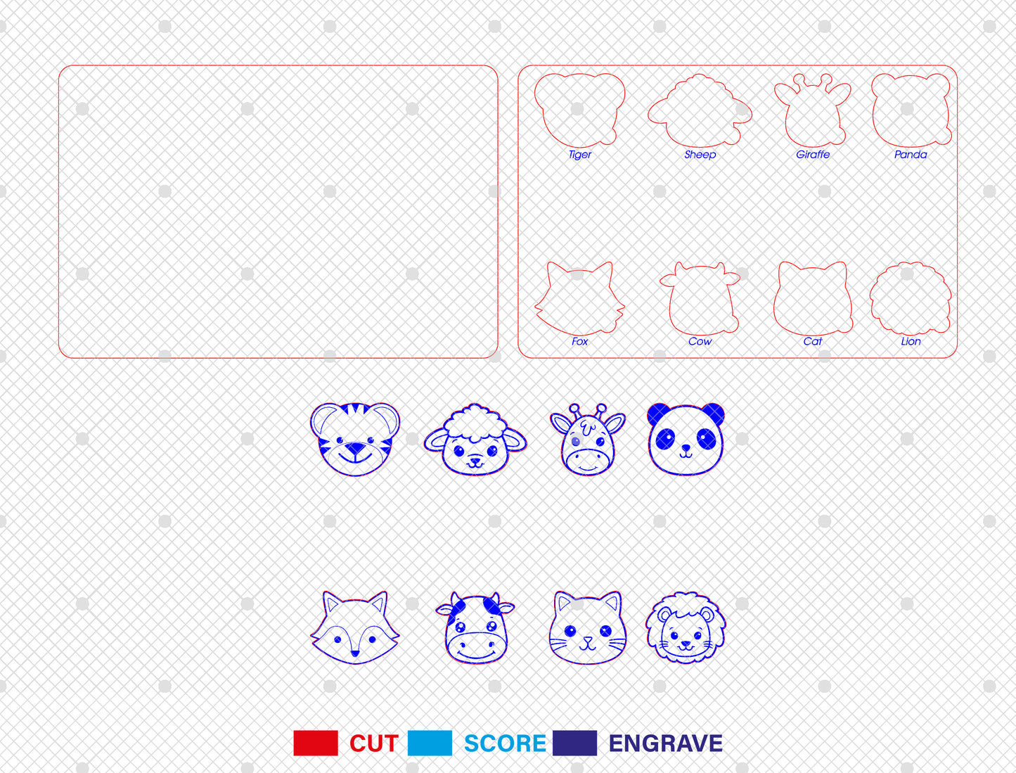 Animal Name Puzzle SVG Laser Cut File for Glowforge and xTool