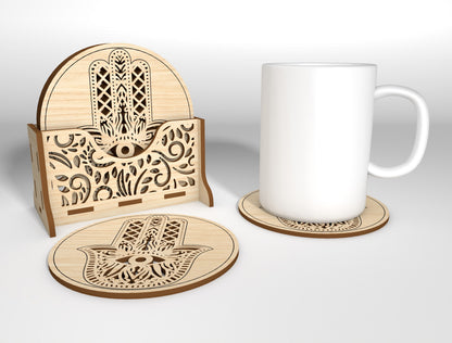 Mandala Coaster SVG Bundle with Holder for LightBurn and Glowforge