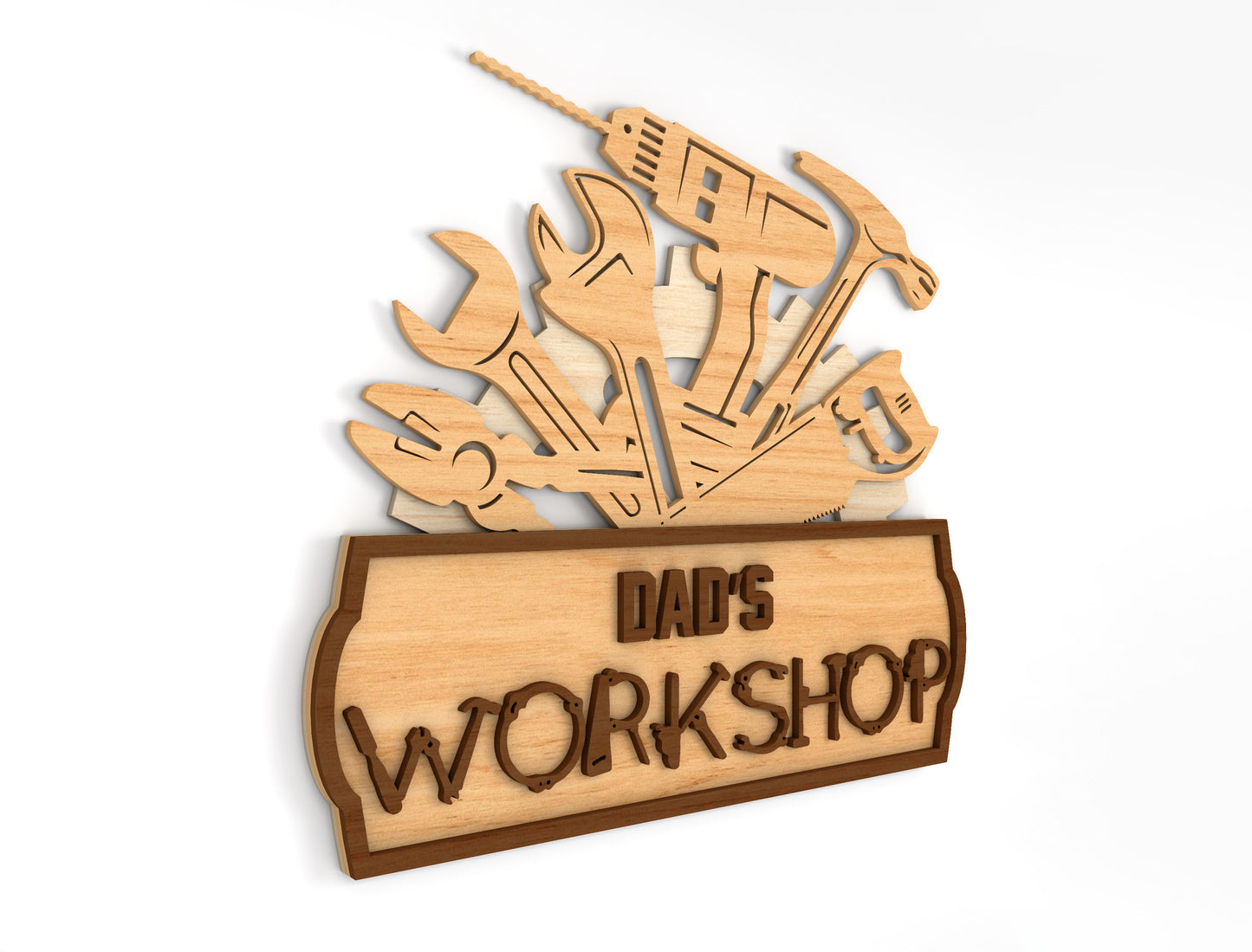 Dad Workshop Tool Sign SVG Bundle Laser Cut File for xTool and LightBurn