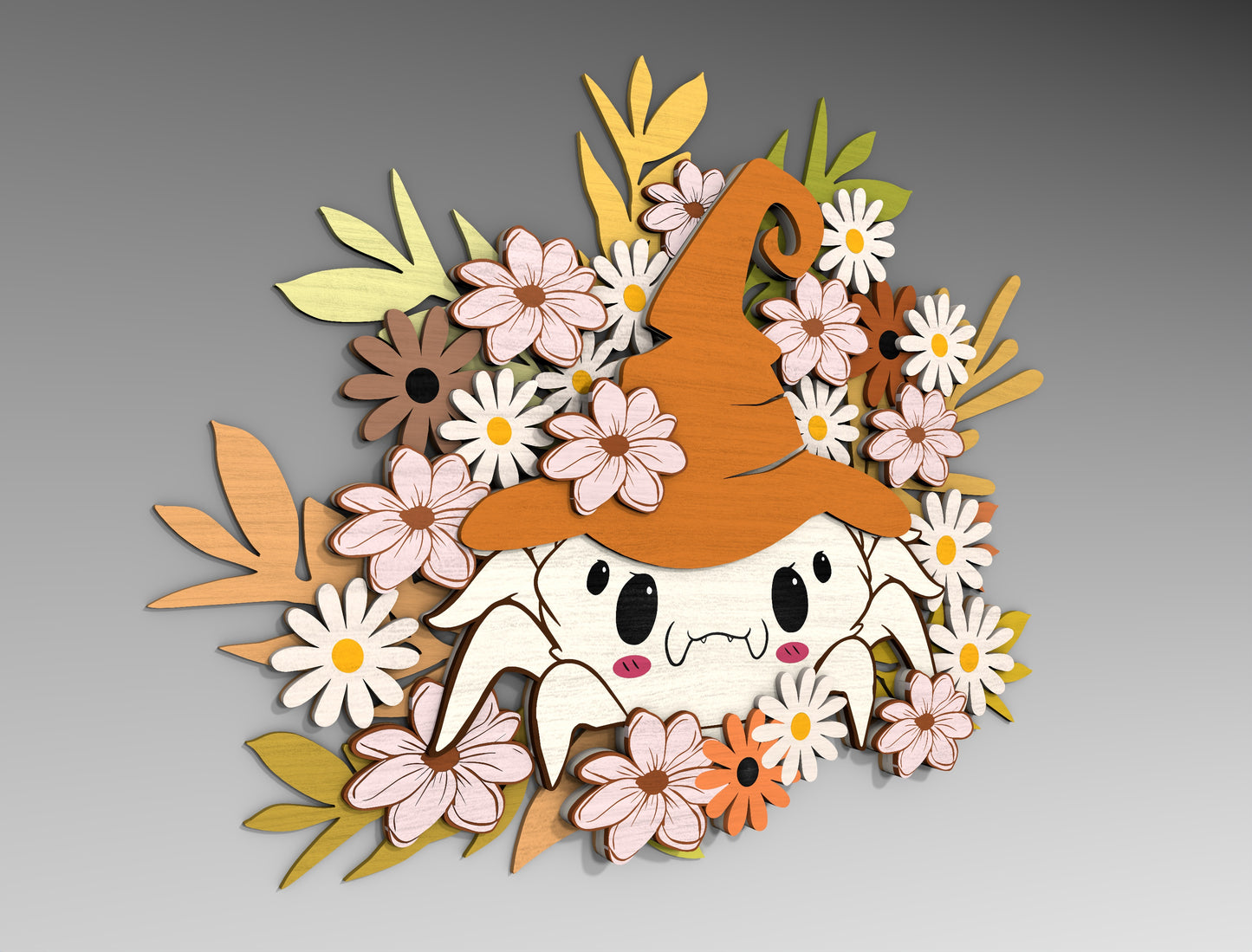 Halloween Spider Flower SVG Bundle Standing Shelf Sitter for LightBurn xTool Glowforge 2 Designs