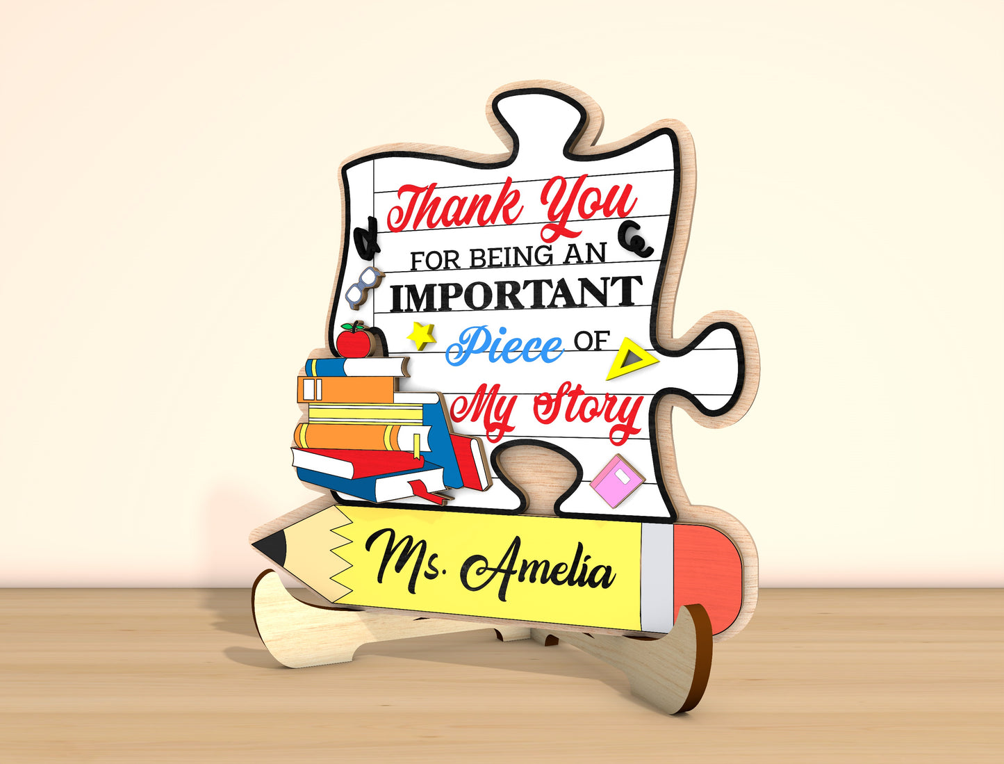 Teacher Appreciation Tabletop Sign SVG Bundle Laser Cut File for Glowforge and LightBurn