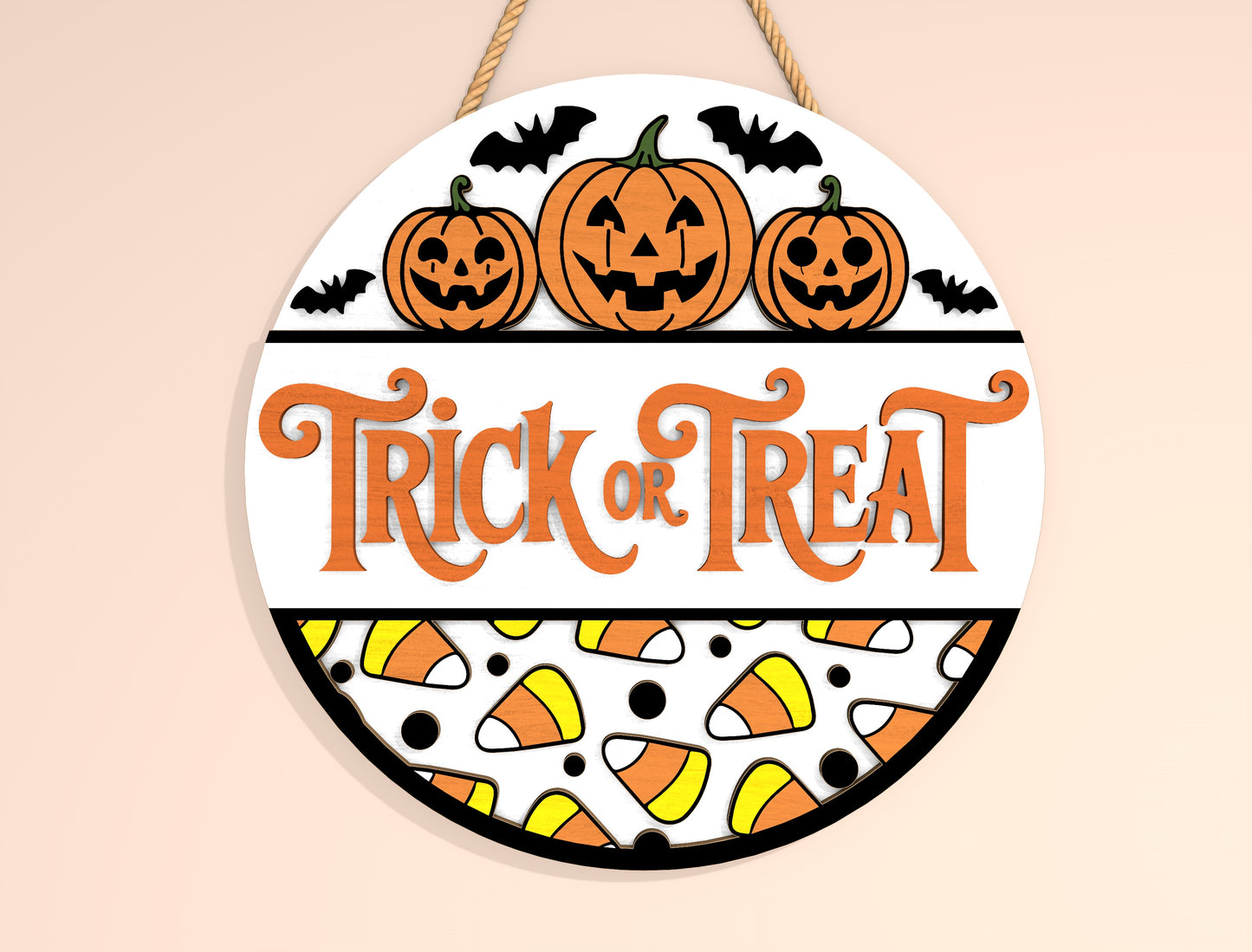 Funny Halloween Round Door Hanger SVG Bundle Laser Cut File | 6 Spooky Quote Designs | Front Door Decor | Glowforge, xTool, LightBurn, etc.