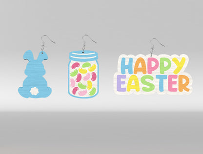 Easter Day Earrings SVG Set 19 Cute Spring Jewelry for Glowforge and xTool