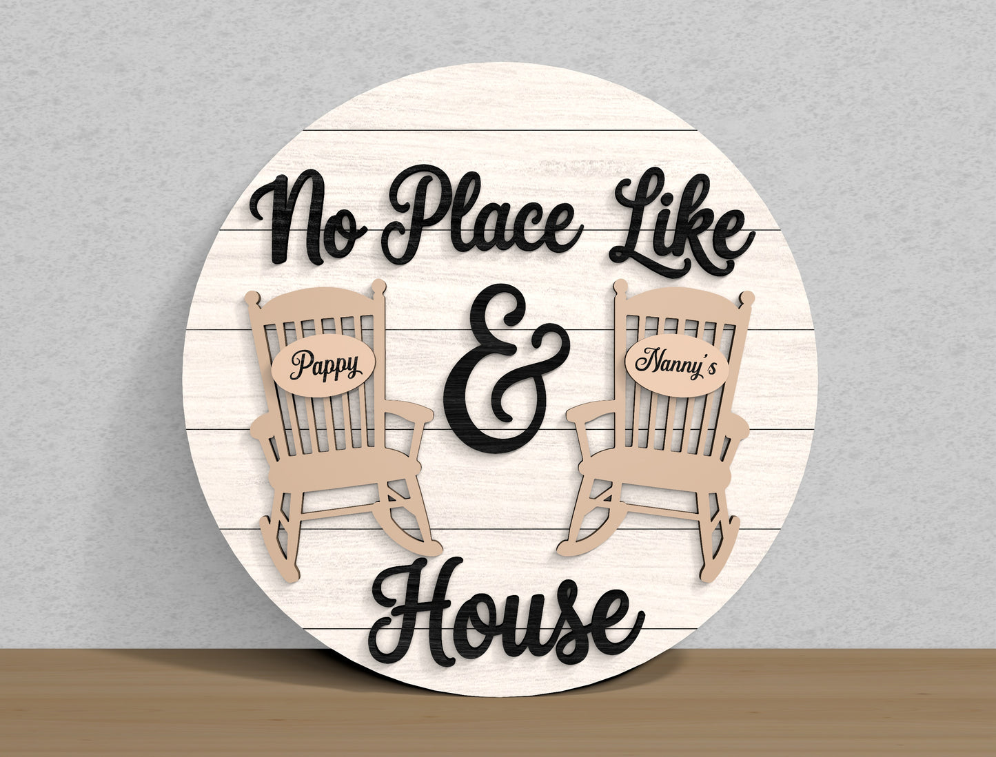 Grandma House Round Welcome Sign SVG Bundle for Glowforge and xTool