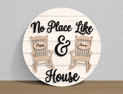 Grandma House Round Welcome Sign SVG Bundle for Glowforge and xTool