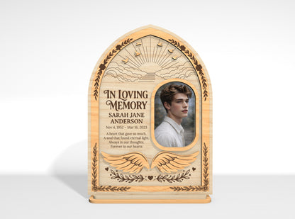 Memorial Photo Frame Tabletop Sign SVG Bundle Laser Cut File for Glowforge, xTool