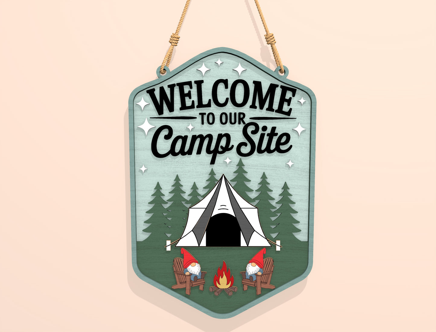 Camping Door Sign Bundle SVG Laser Cut File for xTool and Glowforge