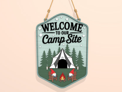 Camping Door Sign Bundle SVG Laser Cut File for xTool and Glowforge