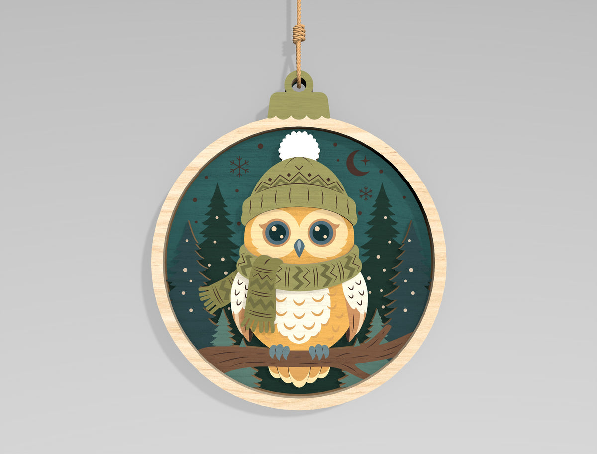 Christmas Woodland Animal Ornament SVG Bundle Laser Cut Files