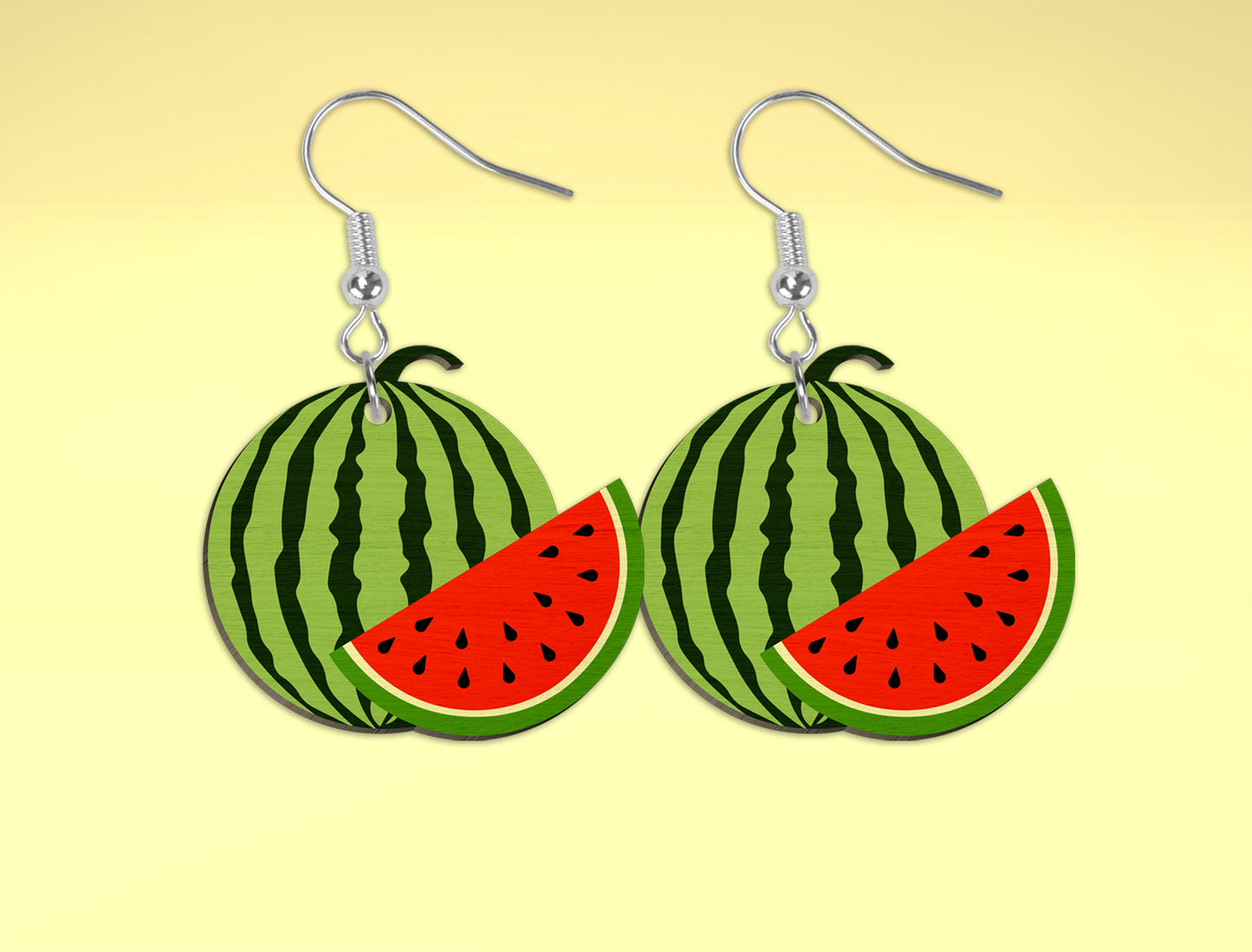 Watermelon Summer Earrings SVG Bundle Laser Cut File for Glowforge and xTool