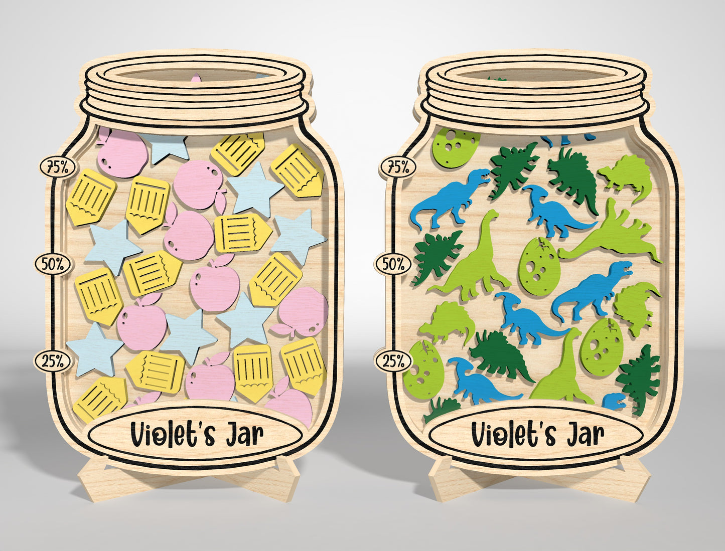 Magnetic Reward Jar SVG Laser Cut File for xTool and LightBurn