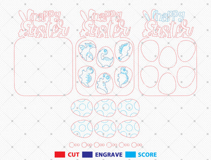 Easter Egg Board Game SVG Wooden Egg Matching Kids for Glowforge and xTool