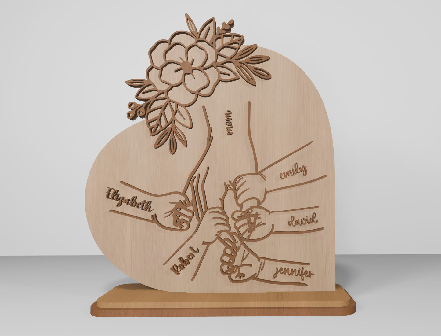 Engraved Mother Line Art Plaque SVG for Glowforge and xTool