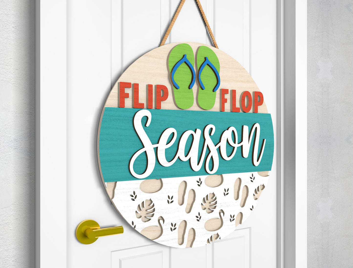 Flip Flop Season Door Hanger SVG Bundle for Glowforge