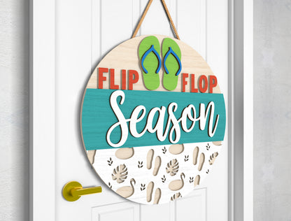 Flip Flop Season Door Hanger SVG Bundle for Glowforge