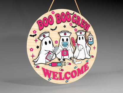 Halloween Cow Ghost Round Sign SVG Bundle 3 Designs for xTool LightBurn