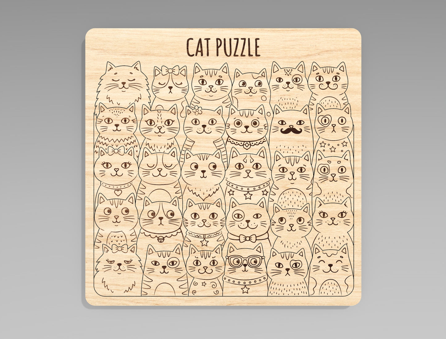 Animal Puzzle Board SVG Bundle for Glowforge xTool LightBurn Kids Educational Puzzle