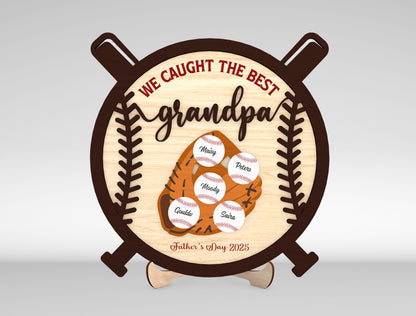 Personalized Baseball Dad Sign SVG Laser Cut File for Glowforge and xTool