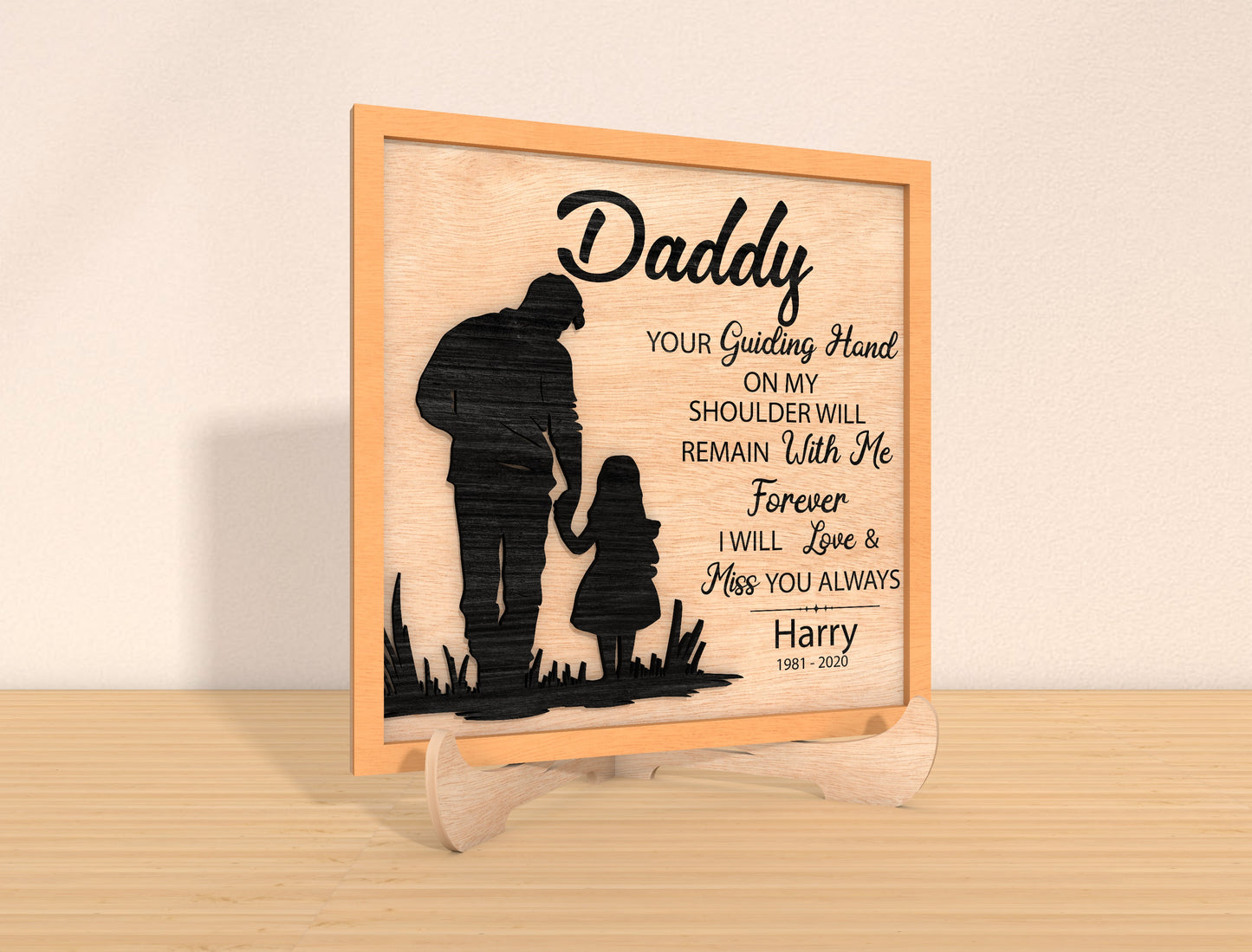 Daddy Memorial Quote SVG Laser Cut File for Glowforge and xTool