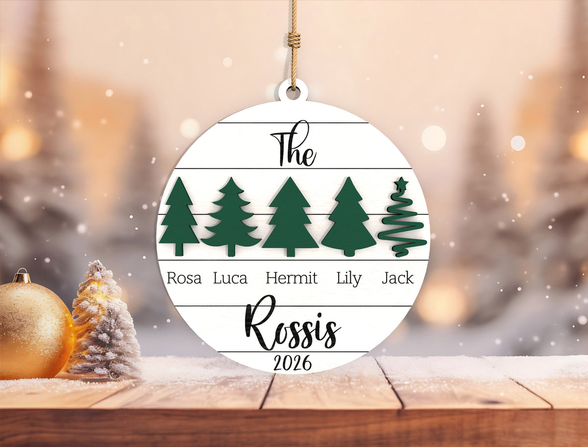 Personalized Family Christmas Tree Ornament SVG Laser Cut Fi 6
