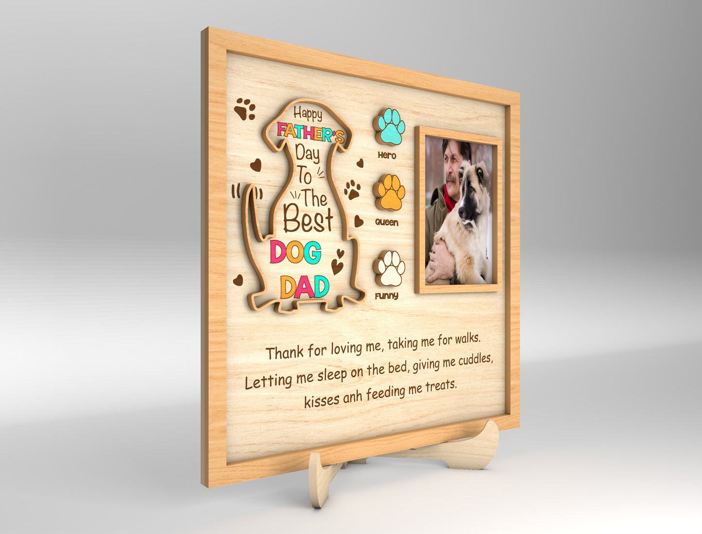 Best Dog Dad Ever Photo Frame SVG Laser Cut File for Glowforge and xTool
