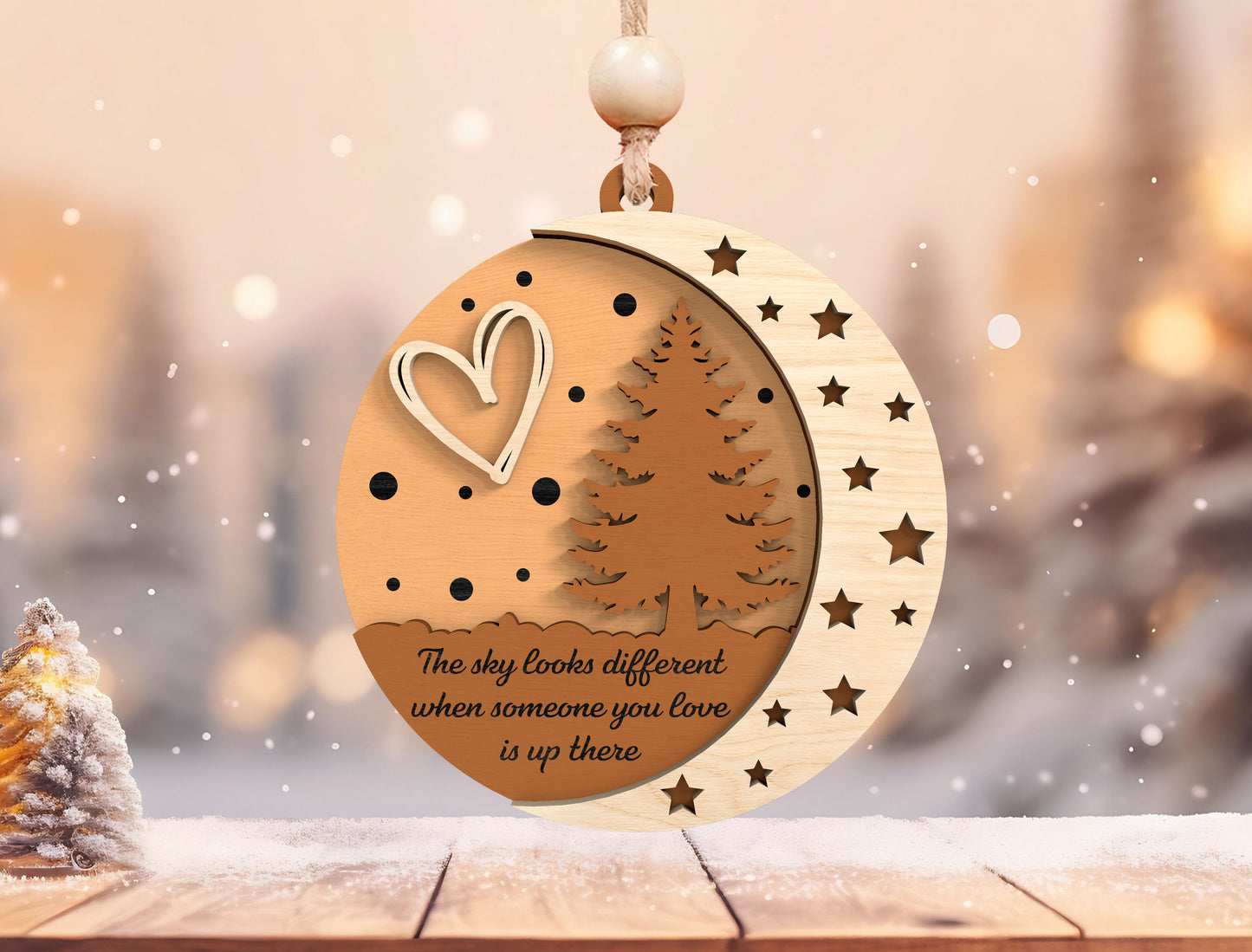 Winter Forest Memorial Ornament SVG Bundle for xTool and Glowforge