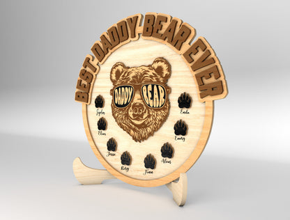 Personalized Daddy Bear Ever SVG Laser Cut File for Glowforge and xTool