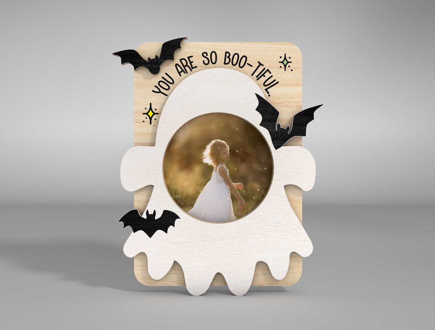 Halloween Fridge Magnet SVG Bundle for LightBurn Glowforge xTool Ghost Photo Frame 4 Designs