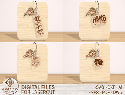 Christian Keychain SVG Bundle Bible Verse 24 Designs for LightBurn