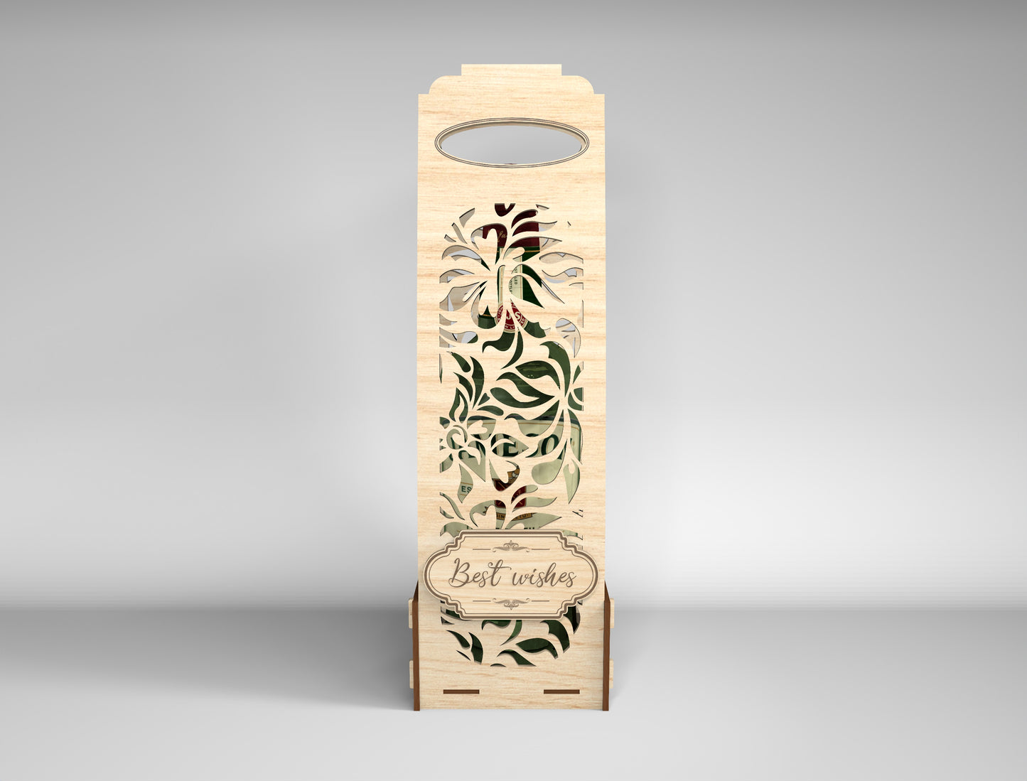 Wooden Wine Bottle Gift Box Bundle SVG Laser Cut File for xTool and Glowforge