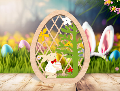 Easter Egg Scene SVG Bundle Spring Chicken Garden for Glowforge and xTool