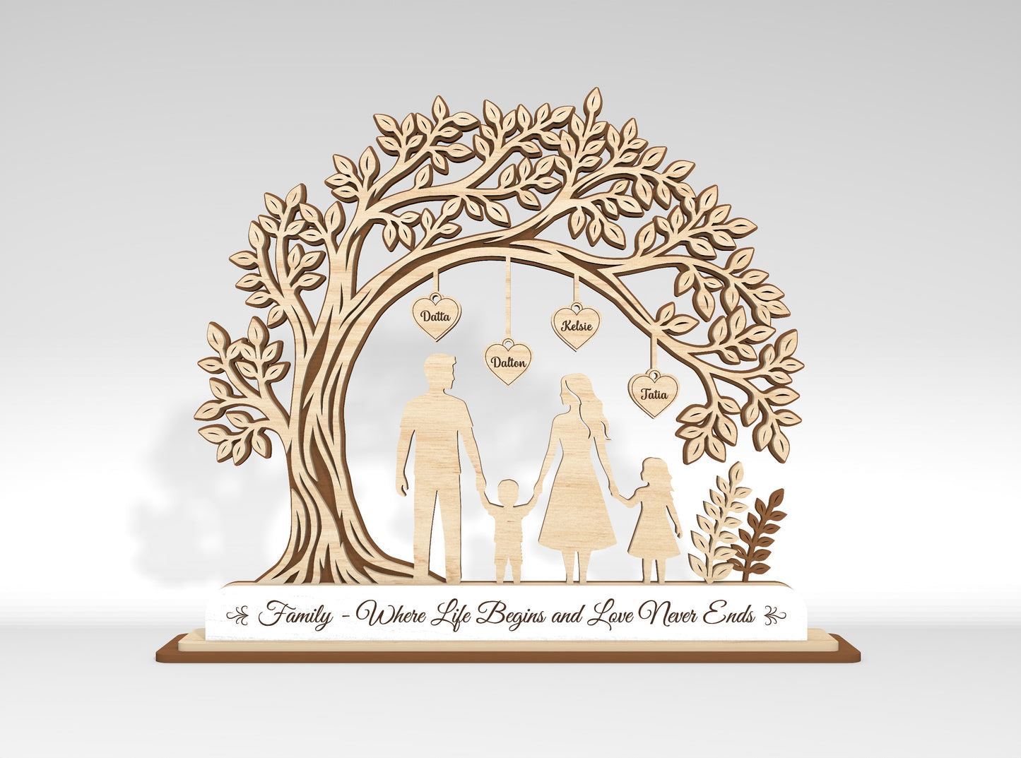 Personalized Family Tree Custom Name Sign SVG for LightBurn and xTool