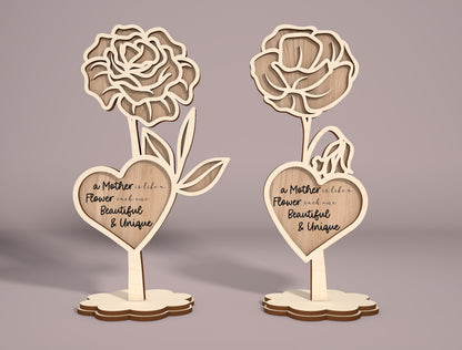 Mother's Day Flower Stand SVG Bundle 11 Designs for LightBurn and xTool
