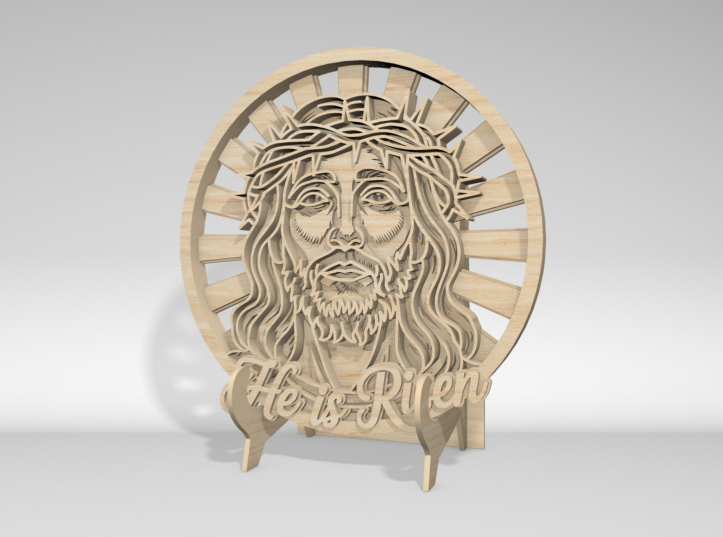 He Is Risen Jesus Faith Ichthys Multilayer SVG Bundle for Glowforge and xTool