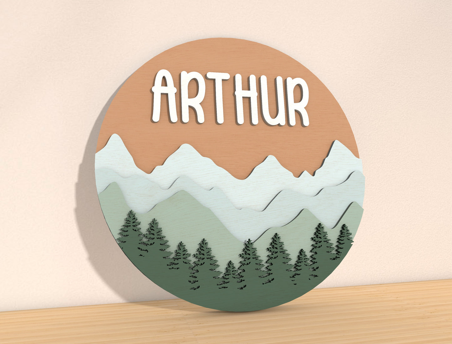 Mountain Name Sign SVG for Glowforge and xTool Laser Cut File