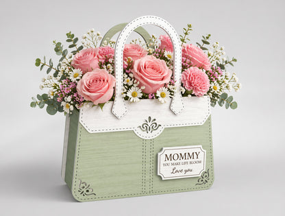 3D Flower Basket SVG Bundle Decorative Wooden Carrier Laser Cut File for xTool and LightBurn