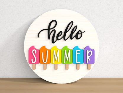 Hello Summer Door Hanger SVG Bundle with 9 Seasonal Sign Designs
