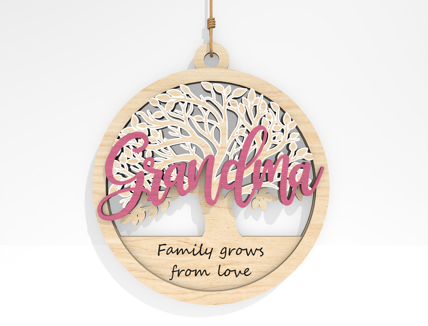 Mother's Day Floral Round Ornament SVG Bundle for Glowforge