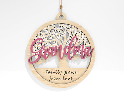 Mother's Day Floral Round Ornament SVG Bundle for Glowforge