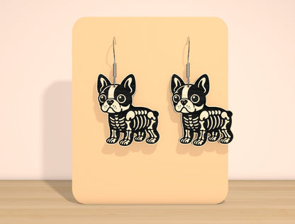 Skeleton Dog Earrings SVG Bundle for Glowforge xTool LightBurn