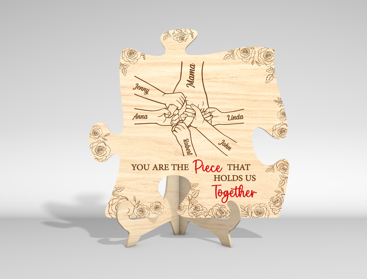"You Are The Piece" Family Puzzle Sign SVG for Glowforge and xTool